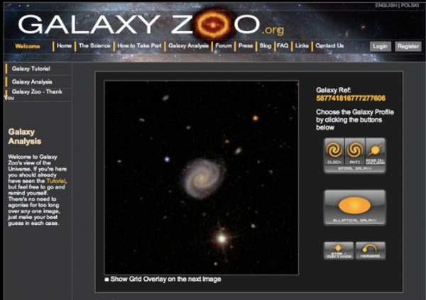 Galaxy Zoo allows citizen scientists to classify galaxies. Screenshot by Kevin Schawinski, CC BY-ND