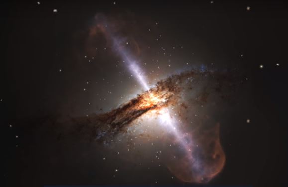 블랙홀 밖으로? 출처: ESO