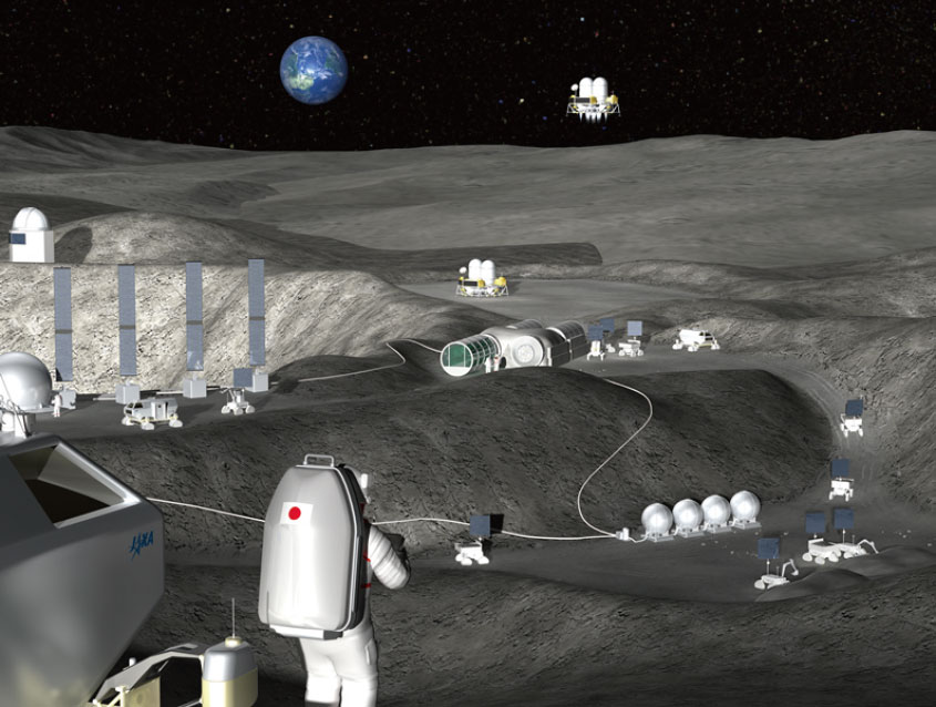 일본우주항공연구개발기구(JAXA)이 생각하는 달 기지 건설모습. 출처: JAXA