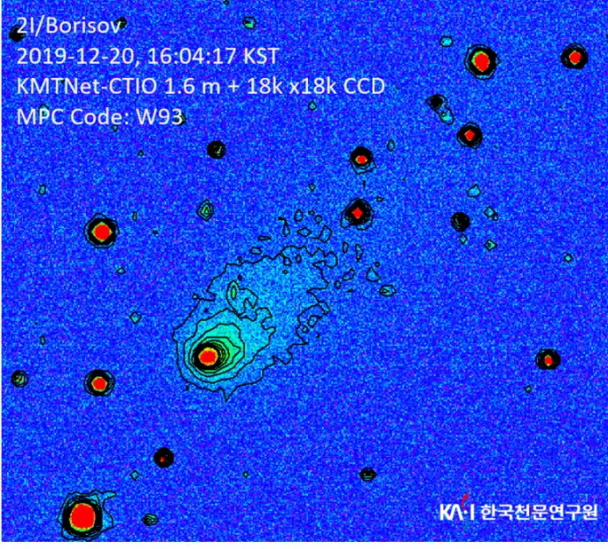 보리소프 혜성의 등광도곡선 영상. 출처: 한국천문연구원