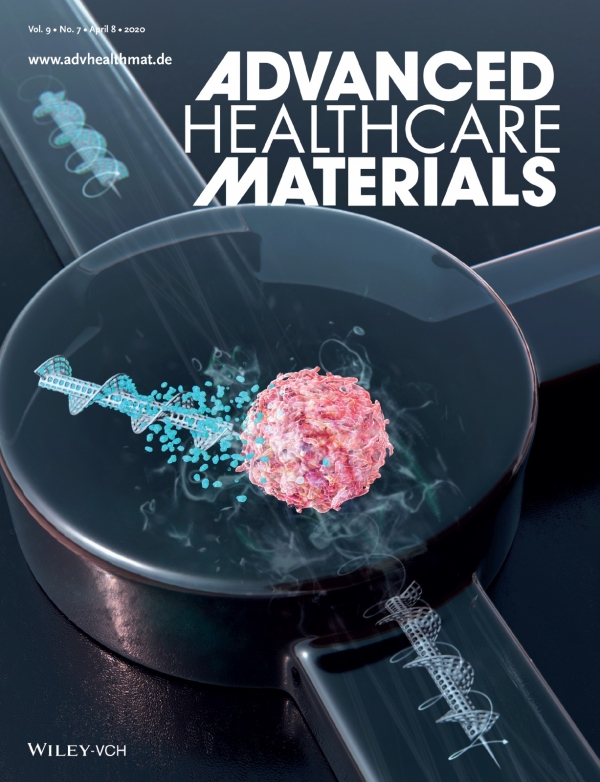 ‘Advanced Healthcare Materials’ 의 Front cover로 선정된 표지 그림. 출처: DGIST