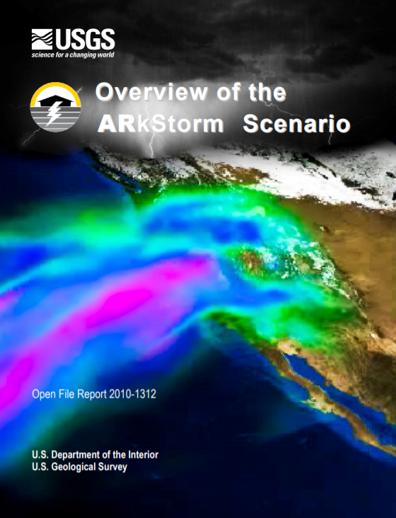 미국지질조사국(USGS)의 이상기후 시나리오인 ‘아크스톰(ARkStorm)’. 출처:USGS