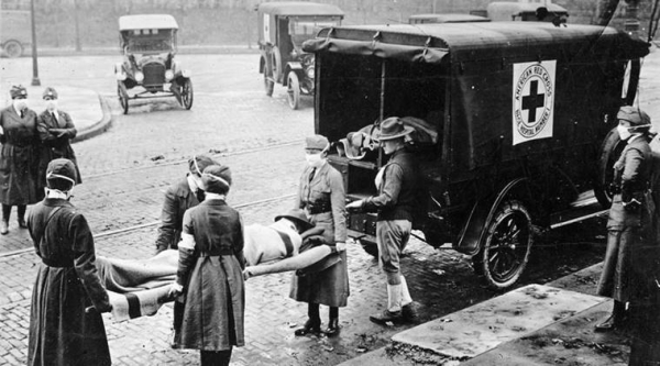 1918  인플루엔자 희생자. 출처: Wikimedia Commons