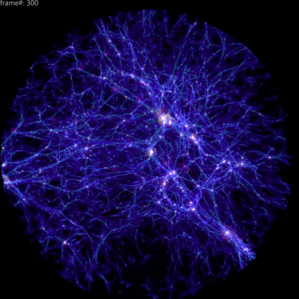 HR5의 한 원시은하단 내 은하들의 분포. 출처: KISTI