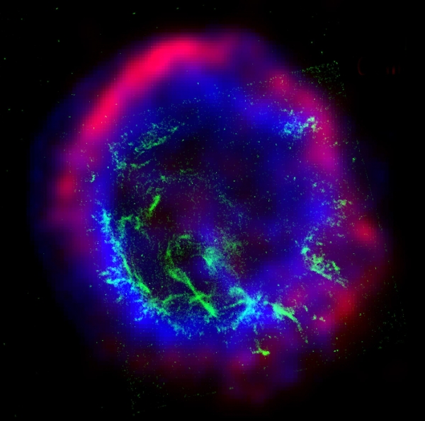 초신성의 잔해. 출처:  X-ray (NASA/CXC/SAO)