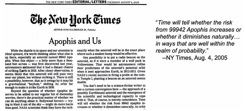 2005년 8월 4일 뉴욕 타임즈 사설. 출처: 뉴욕타임즈