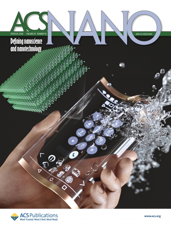 ACS nano Front Cover (맥신 기반 OLED 디스플레이 개념도)