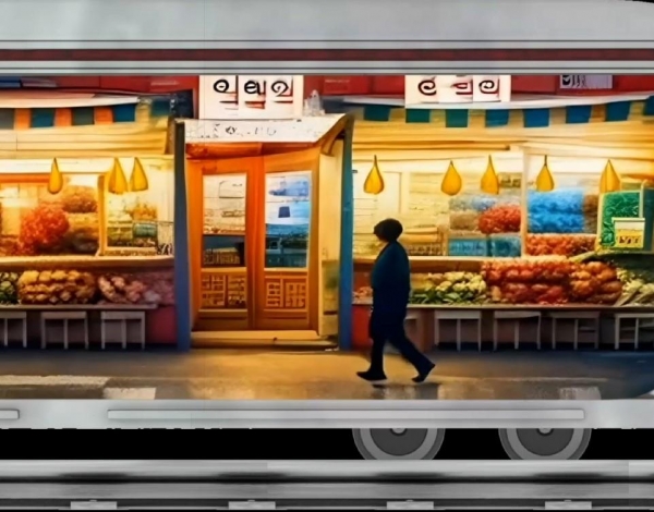 서울에 있던 과거 시장들의 모습을 보여주는 영상의 장면 일부. 출처 : KAIST